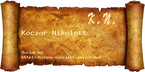 Koczor Nikolett névjegykártya